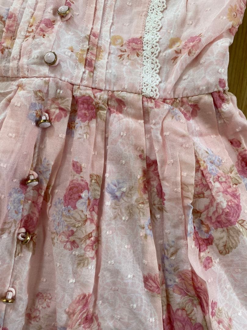 LIZ LISA 花柄リボンキャミワンピース チュニック ミニワンピ ピンク