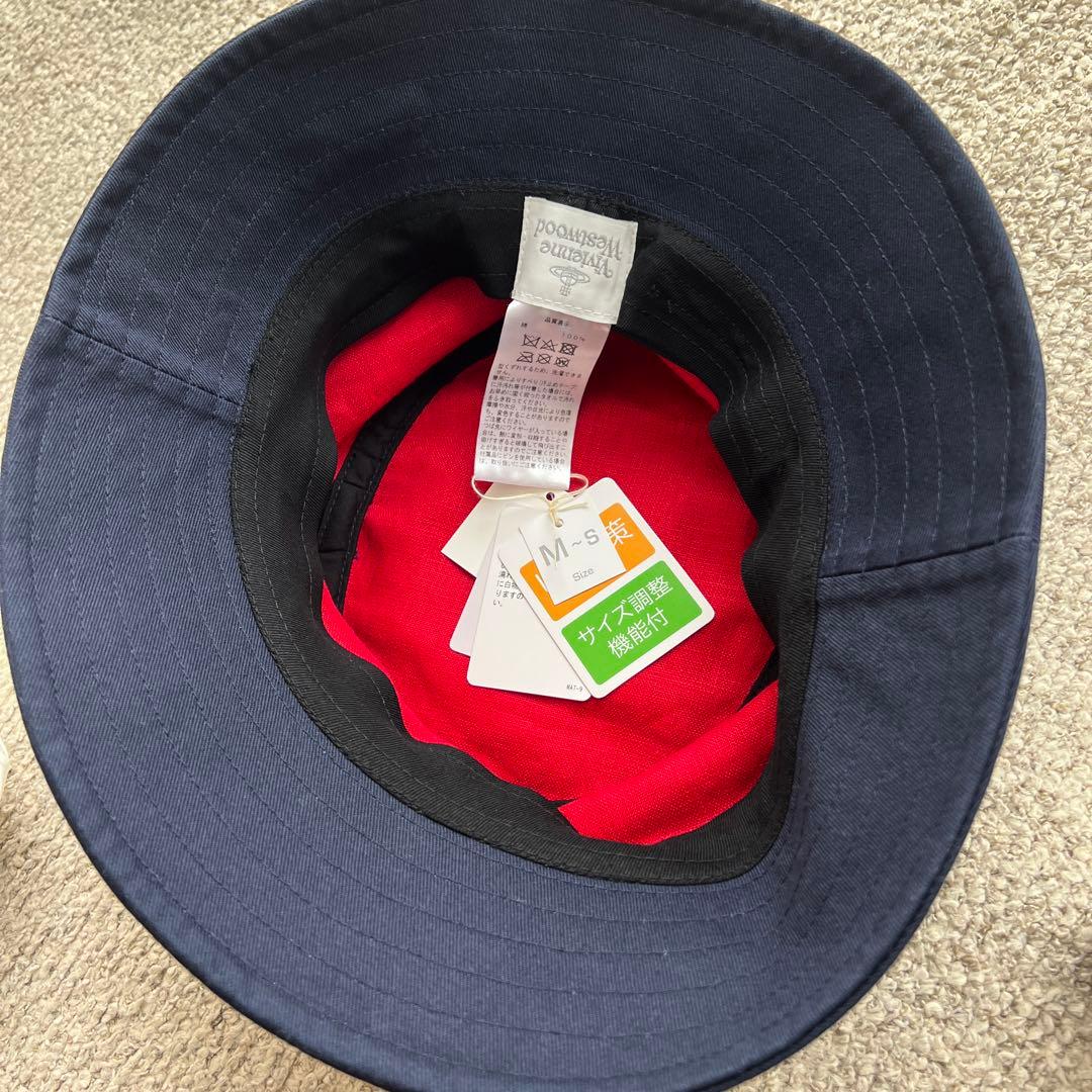 新品正規 ヴィヴィアンウエストウッド バケットハットネイビーSM