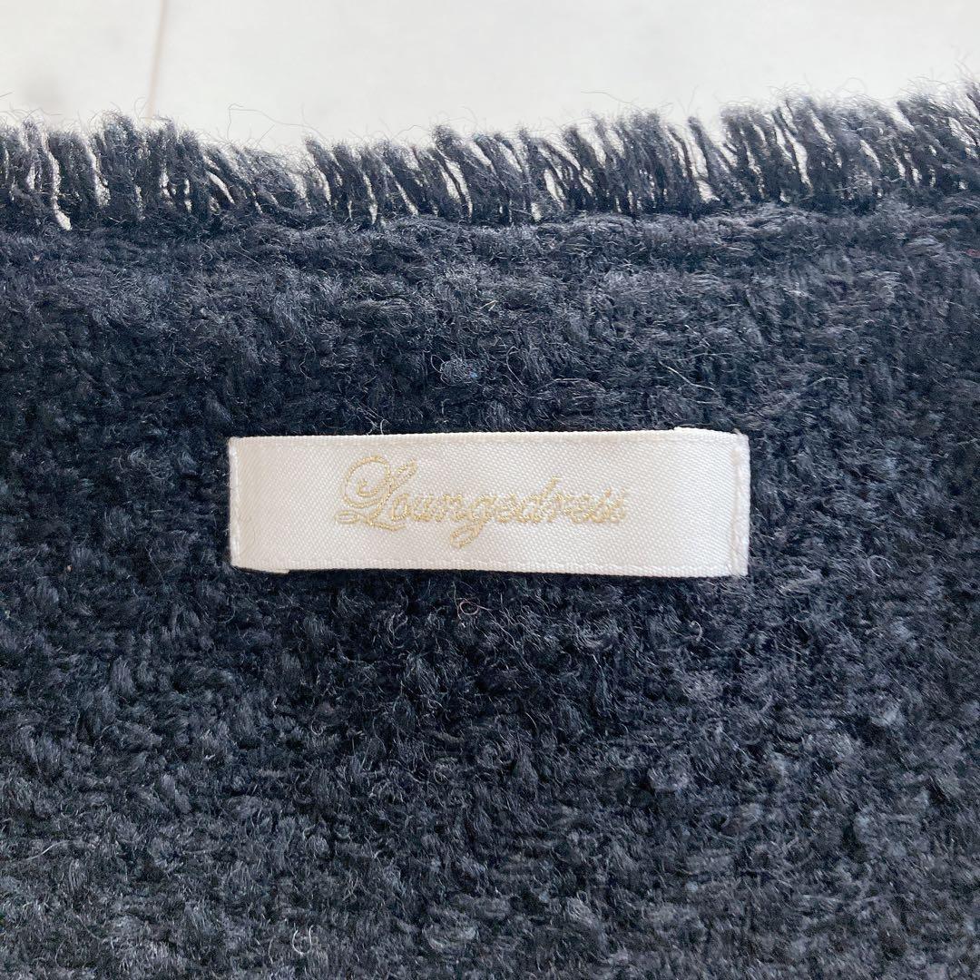 美品　ラウンジドレス　ノーカラー　ツイードジャケット　ブラック