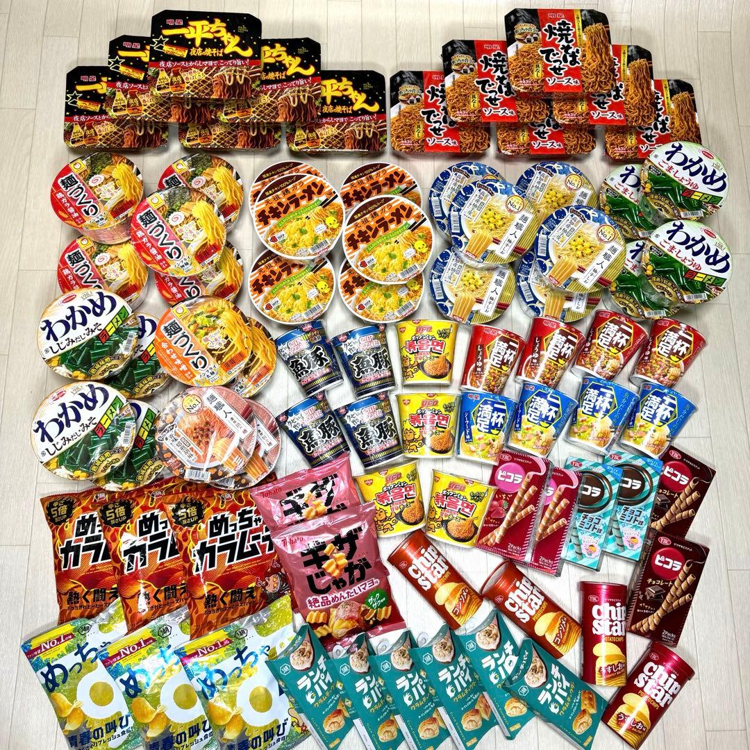 カップ麺・お菓子等 \ 一平ちゃん・麺づくり・魚豚・カラムーチョ・ランチパイ 他