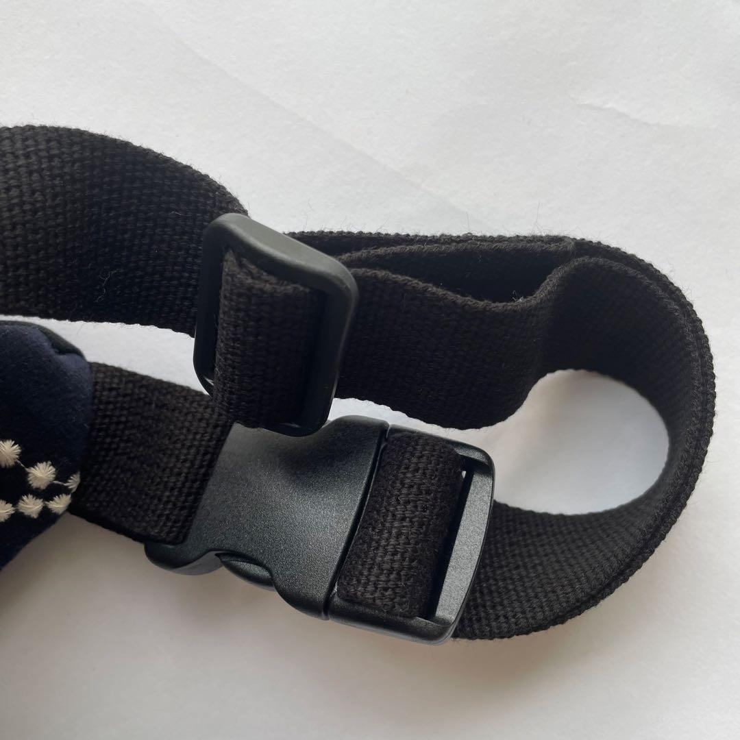 ミナペルホネン タンバリンネイビー×ホワイト ハンドメイドボディバッグ