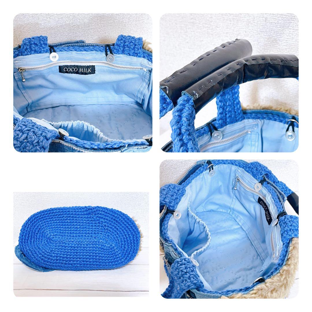 一年中使える！麻バッグ♡青