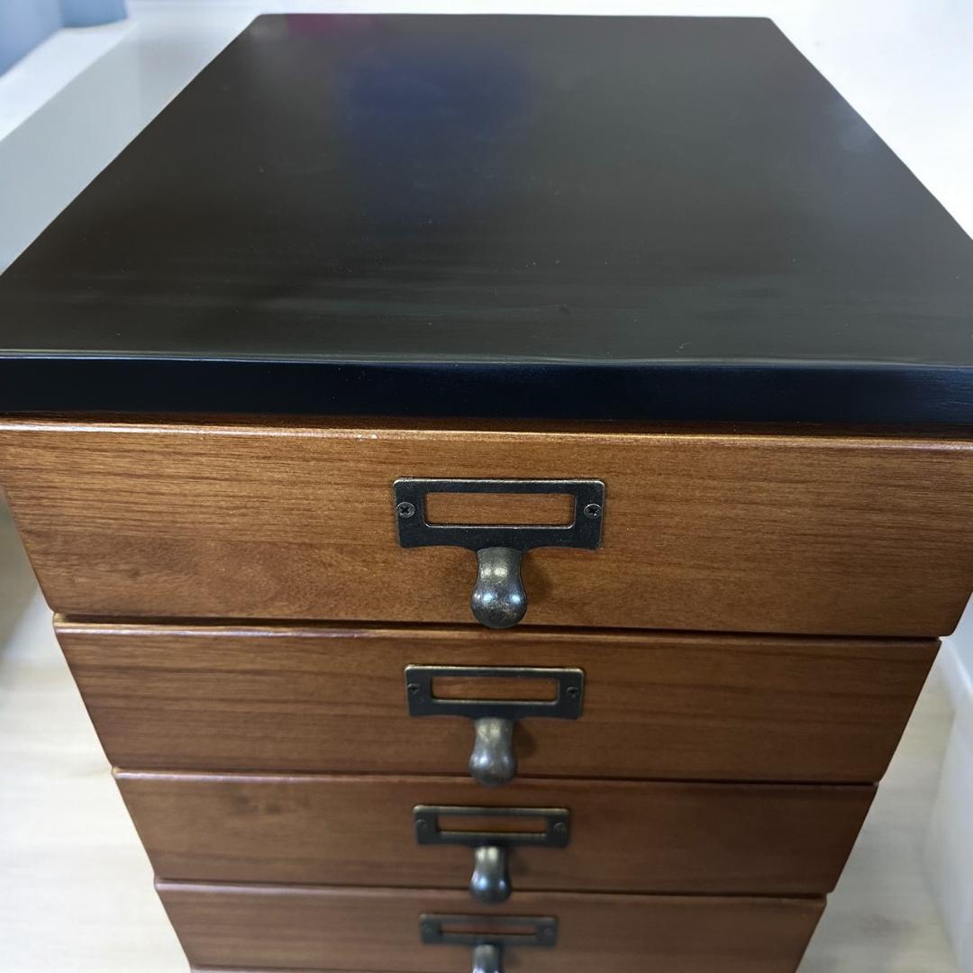 訳あり　桐製　 隙間ラック　箪笥　整理タンス　書類チェスト　9段　BB