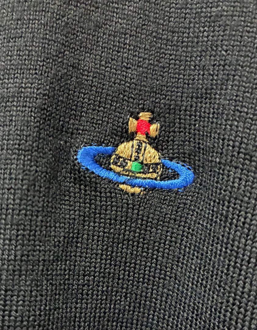 ヴィヴィアンウエストウッド　フリルネックウールカーディガン 黒　イタリア製