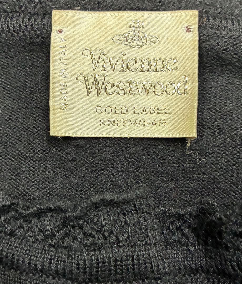 ヴィヴィアンウエストウッド　フリルネックウールカーディガン 黒　イタリア製