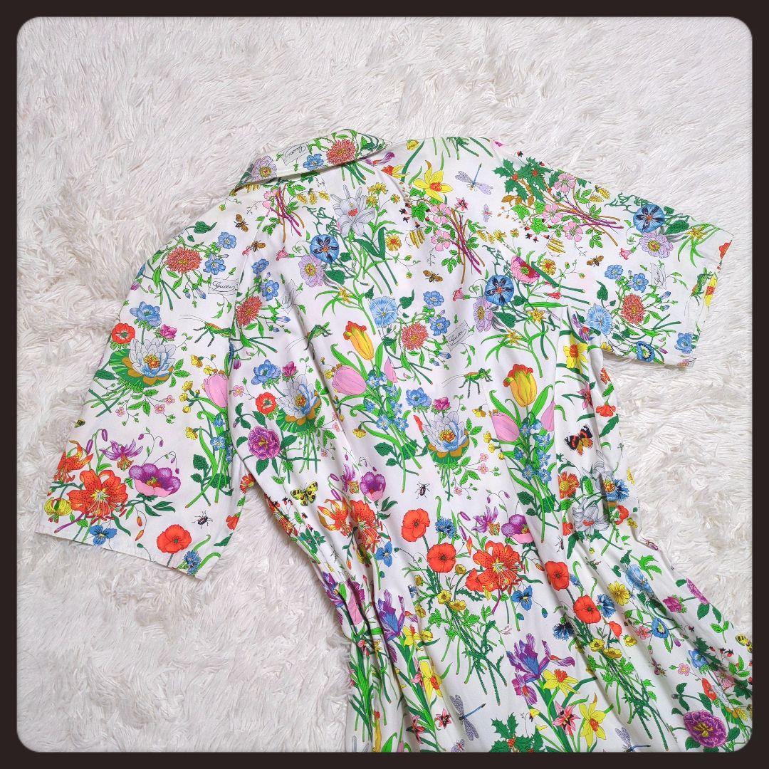 【入手困難・良品】グッチ☆GUCCI ワンピース フローラ 花柄 3L ホワイト