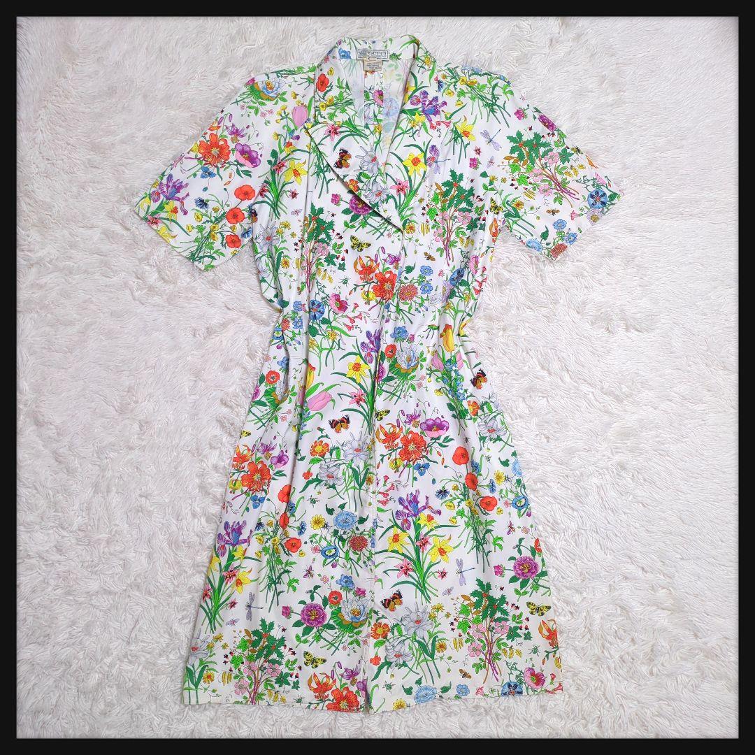 【入手困難・良品】グッチ☆GUCCI ワンピース フローラ 花柄 3L ホワイト