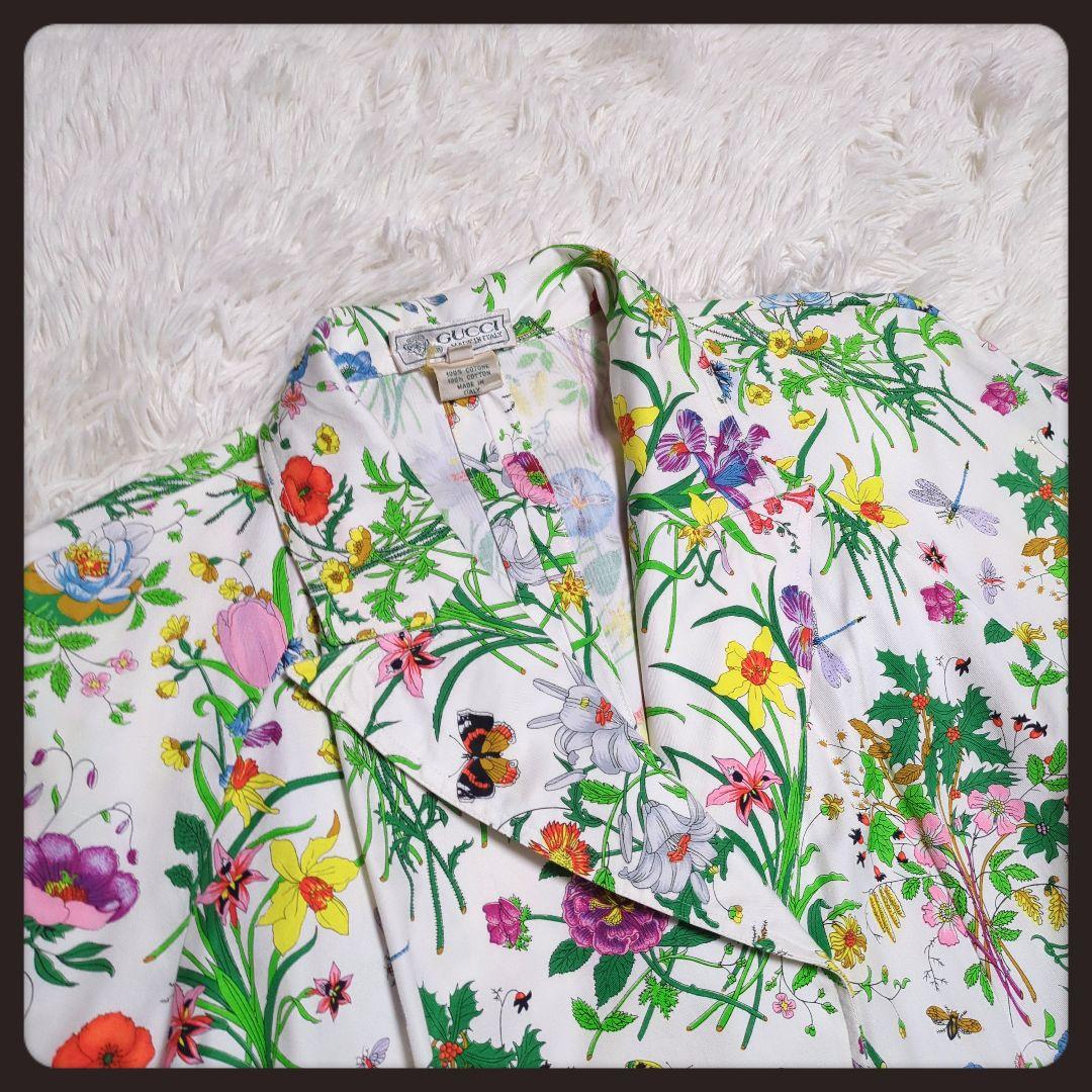 【入手困難・良品】グッチ☆GUCCI ワンピース フローラ 花柄 3L ホワイト