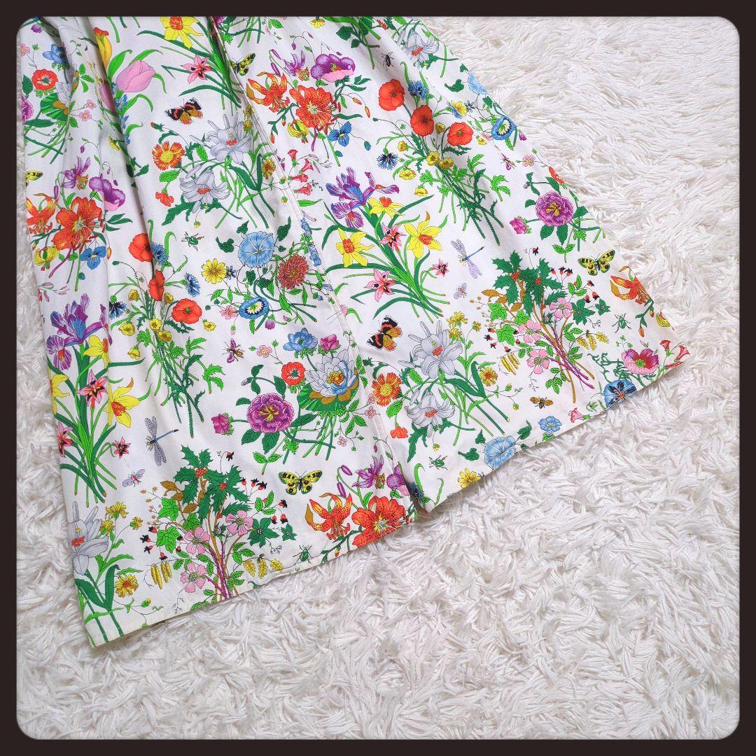 【入手困難・良品】グッチ☆GUCCI ワンピース フローラ 花柄 3L ホワイト