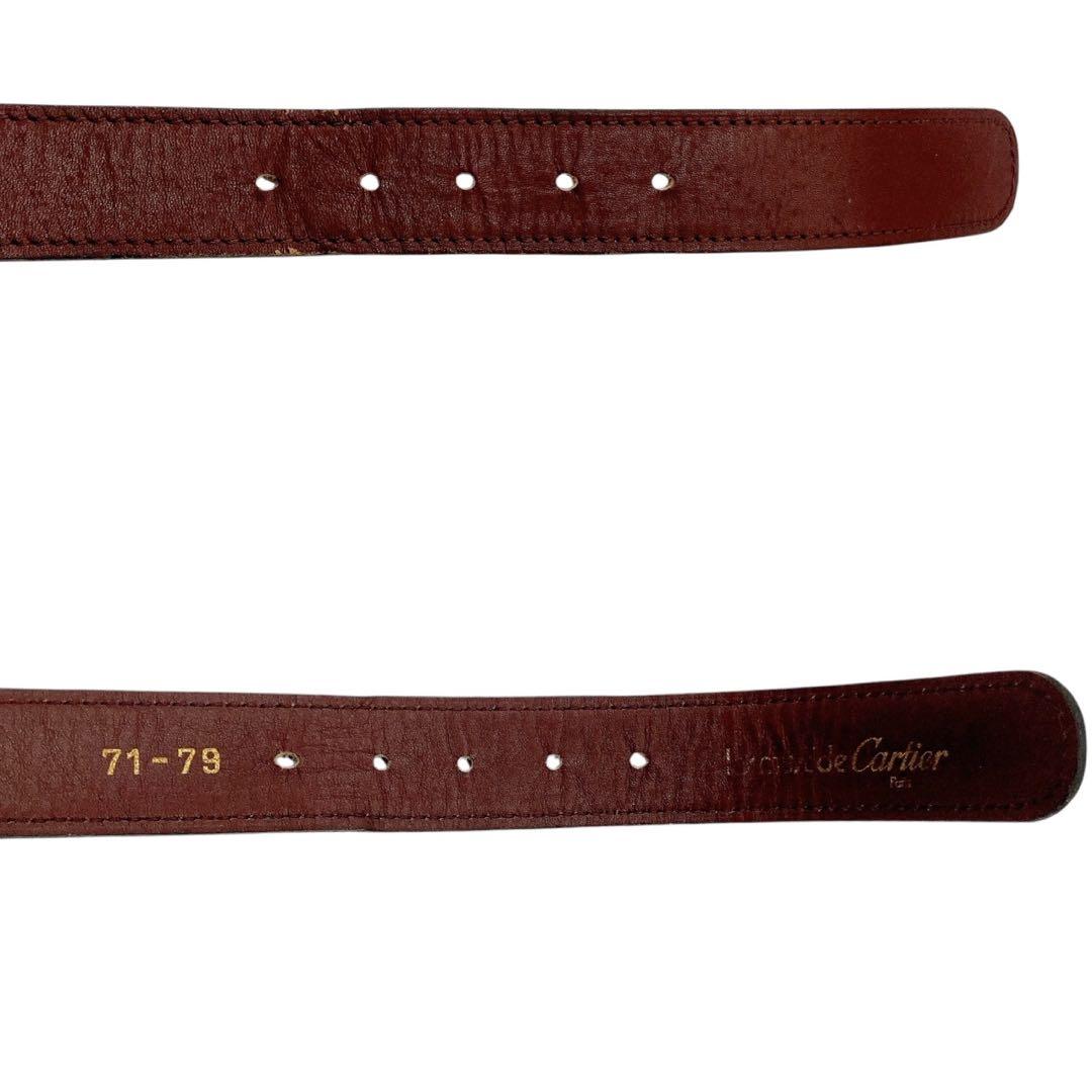 美品✨Cartier カルティエ　ベルト　マストライン　ゴールド　ボルドー
