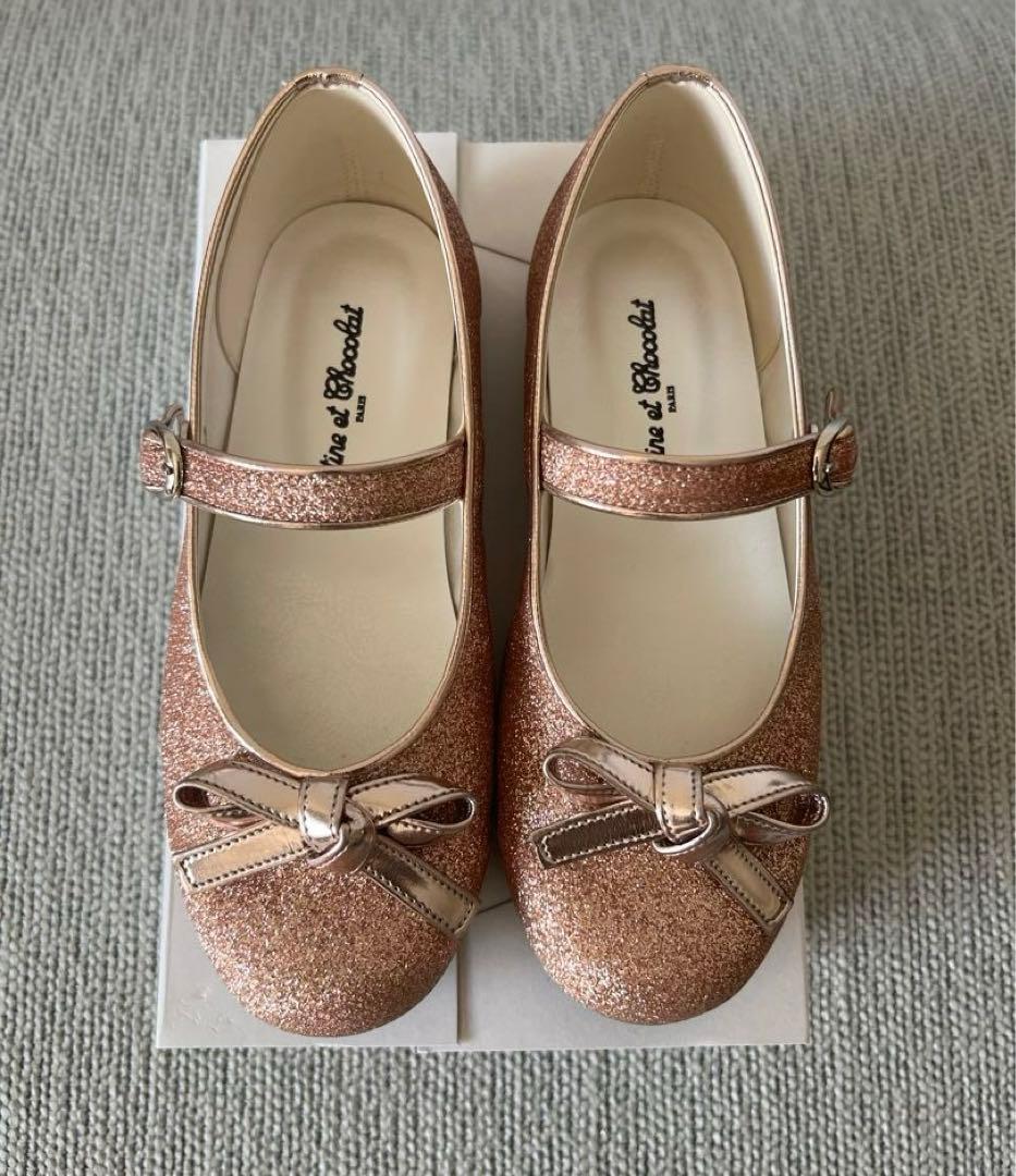 【美品】タルティーヌ エ ショコラ　ラメグリッターシューズ　19cm