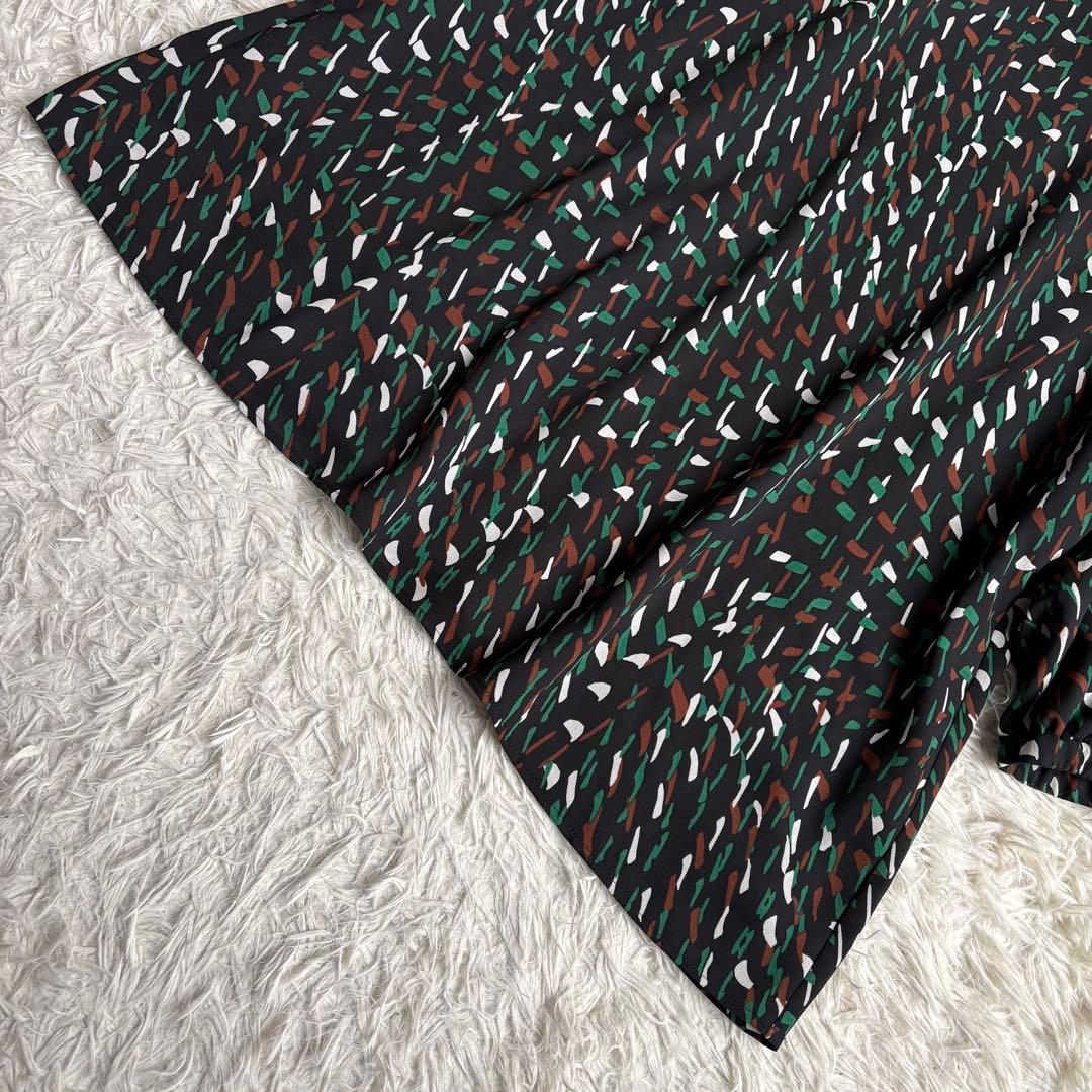 未使用級 22年♡レリアン プリントバルーン七分袖ブラウス チュニック 13+