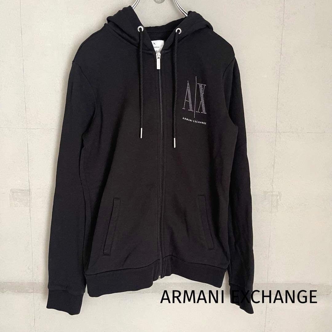 【美品】アルマーニエクスチェンジ　スタッズICON　ジップアップスウェットパーカ