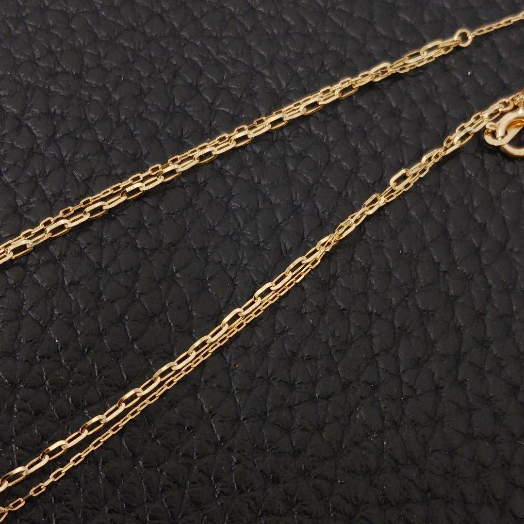 (B020212) K18 YG ネックレス あずきチェーン ２連 レディース