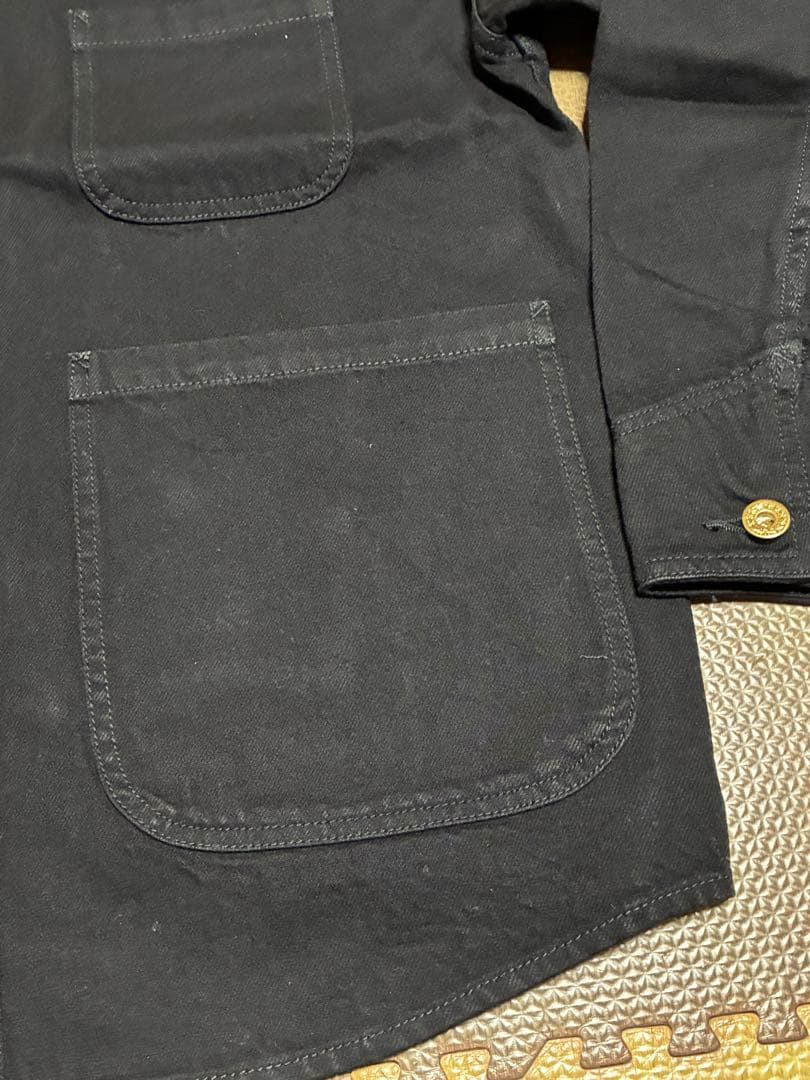 【新品】バーンズ 70's ノーカラーカバーオールJKT ブラック　サイズL