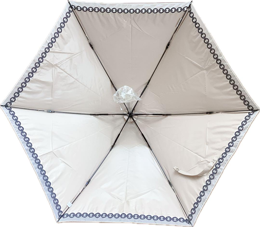新品★フルラ★FURLAオーガンジーチェーン刺繍 晴雨兼用折りたたみ傘★ベージュ