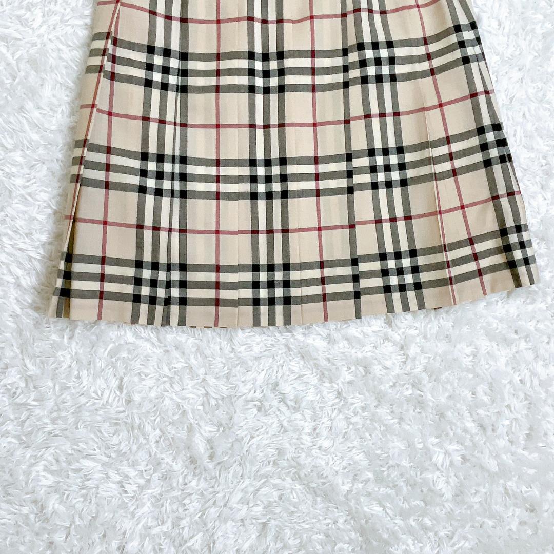 Burberry London プリーツスカート ノバチェック ベージュ