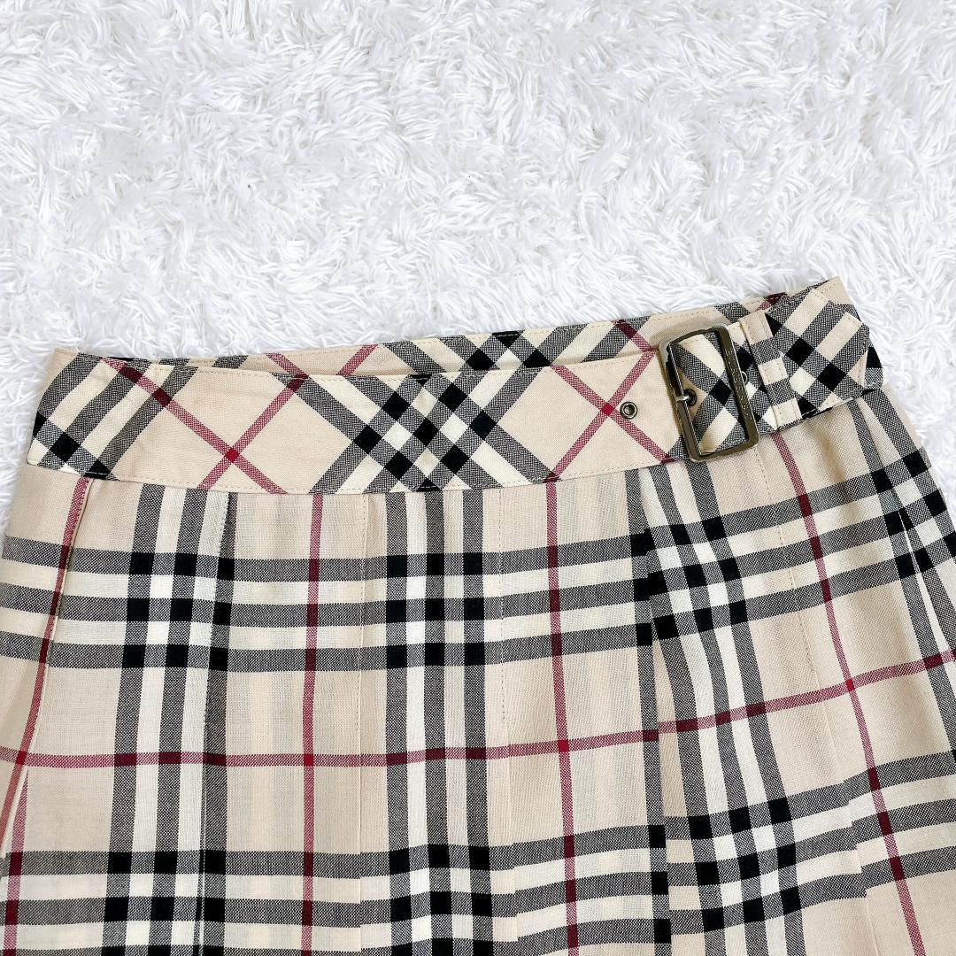 Burberry London プリーツスカート ノバチェック ベージュ
