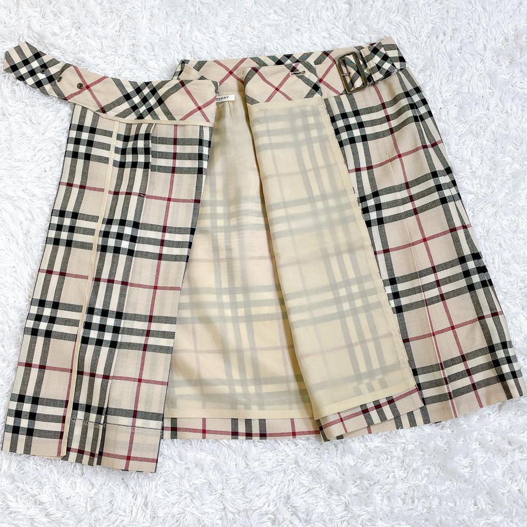 Burberry London プリーツスカート ノバチェック ベージュ