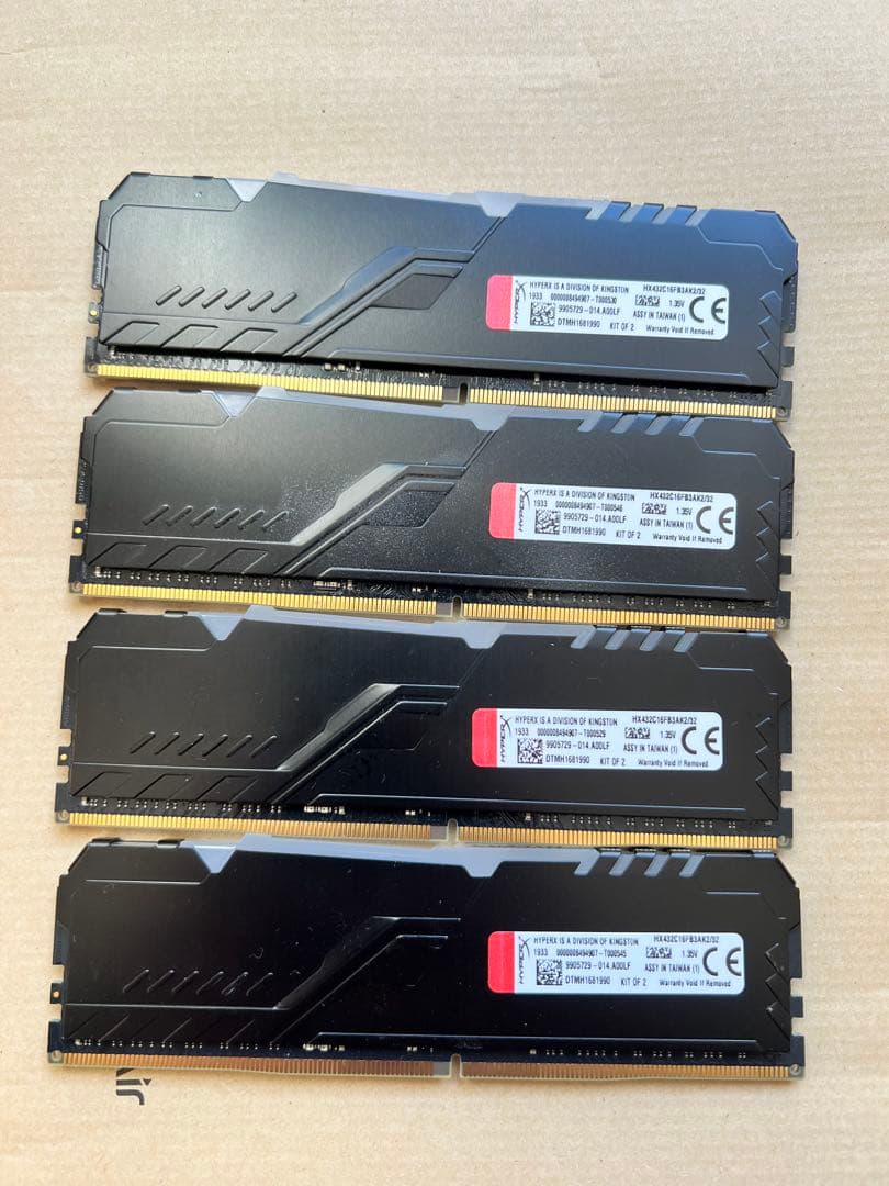 Kingston DDR4 16GB（2400MHz）×4枚セット（計64GB）