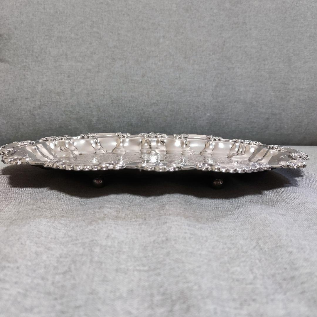 イギリス　シルバープレート　ケーキトレイ　小物入れ　ミニトレイ