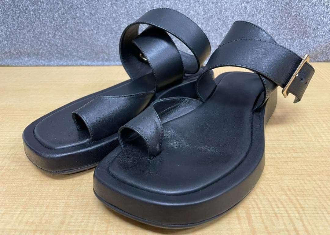 GIA BORGHINIレザーアンクルストラップサンダルA24251