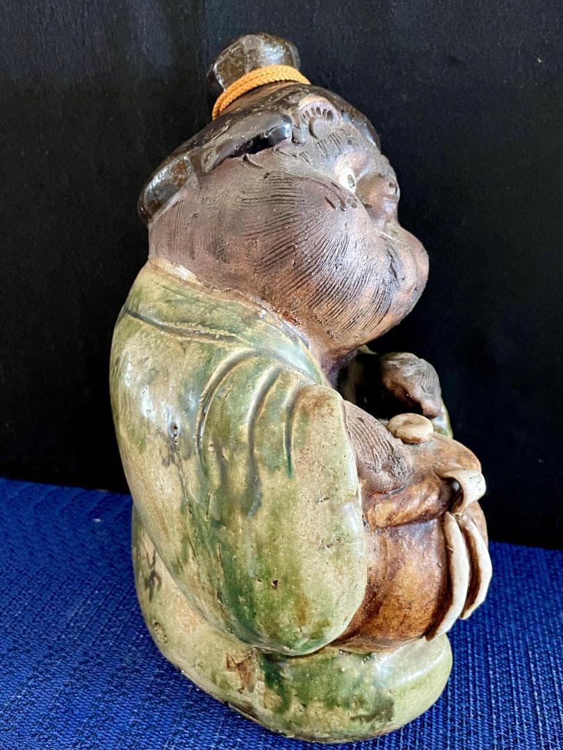 値下げ！【信楽焼狸】陶器、置物 縁起物 招福開運 H28 中古