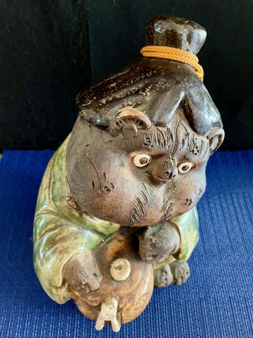 値下げ！【信楽焼狸】陶器、置物 縁起物 招福開運 H28 中古