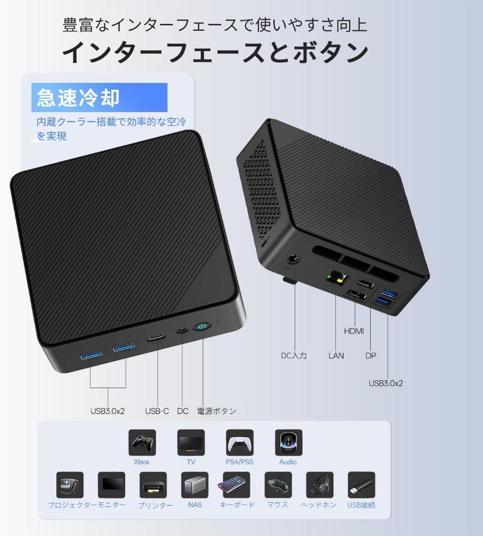 RAMメモリ16GB Windows11 ミニPC インテルプロセッサー搭載