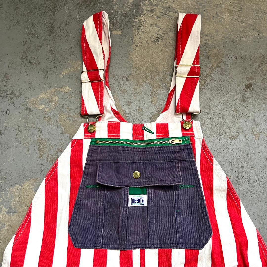 90s LIBERTY OVERALLS ストライプオーバーオール