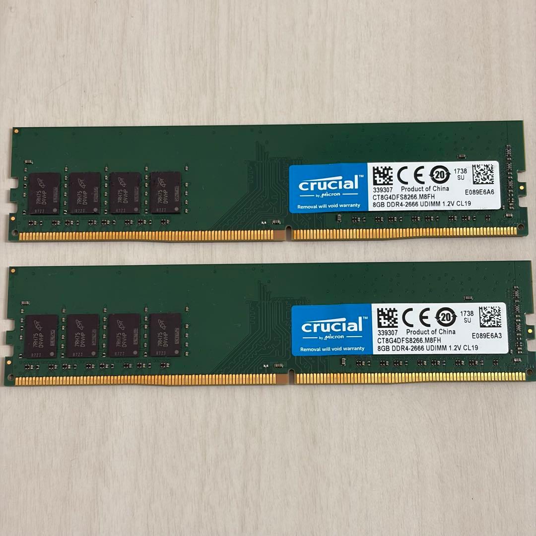 Crucial 16GB (8GB x 2) メモリ DDR4-2666