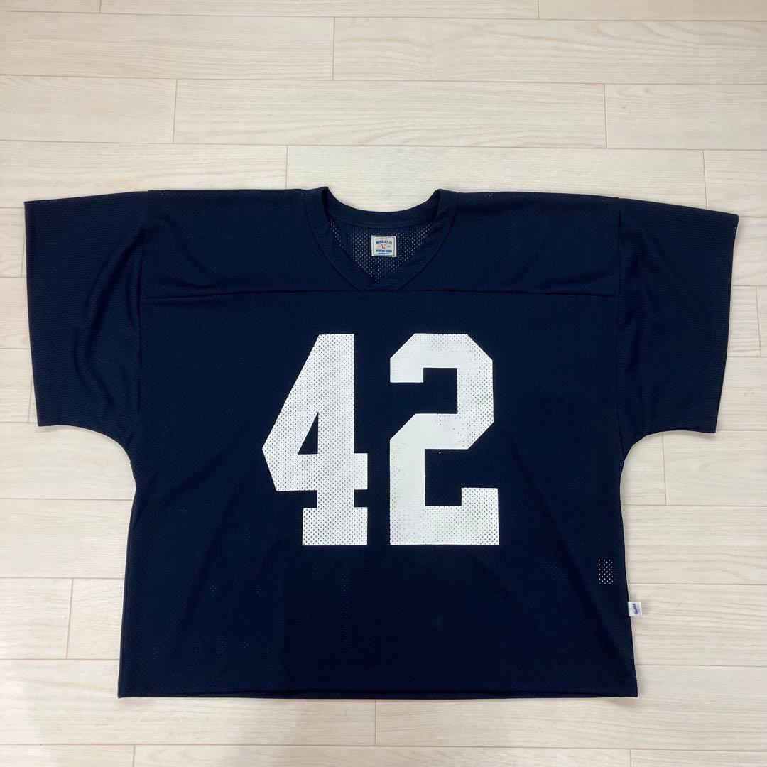 WOODBLOCK フットボール 半袖シャツ メッシュ素材 ネイビー