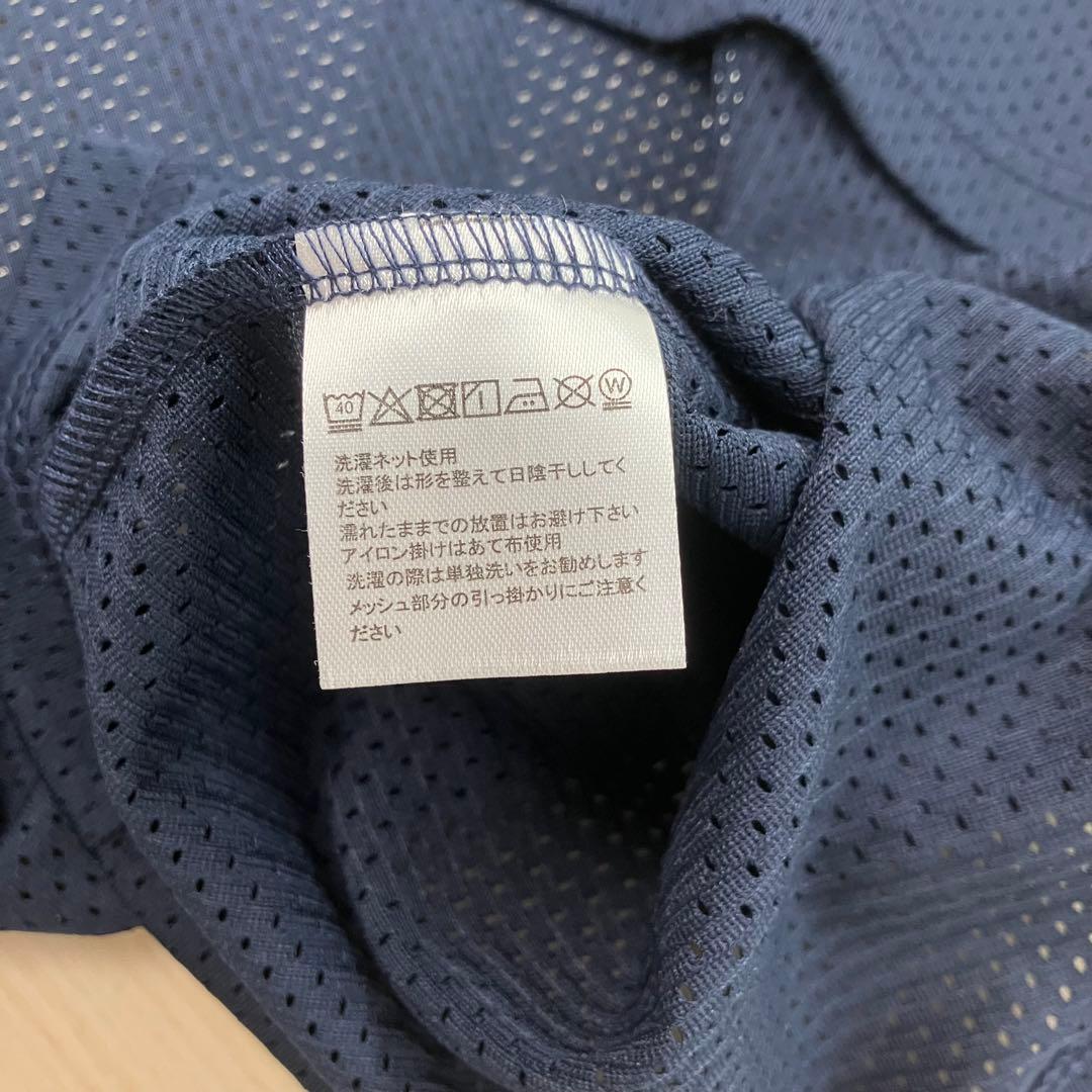 WOODBLOCK フットボール 半袖シャツ メッシュ素材 ネイビー