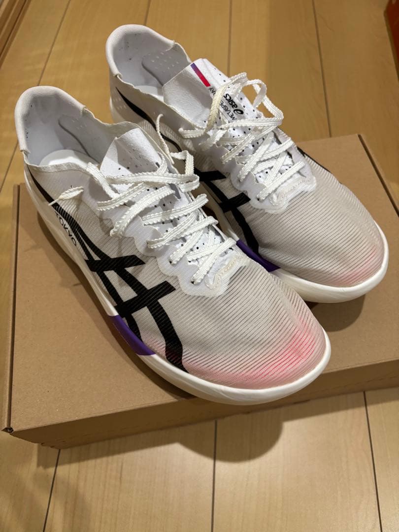 メタスピードレイ　RAY ASICS ランニング ホワイト/ブラック/パープル