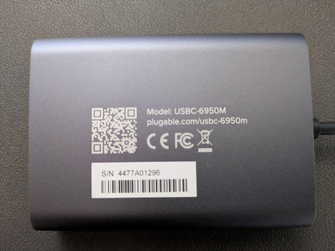 Plugable USB-C 2画面 変換アダプタ