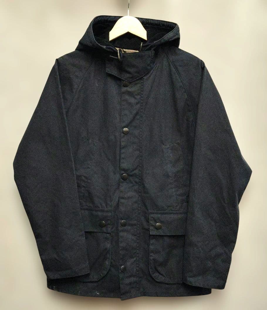 美品 Barbour オイルド フーデッドビデイル コーデュロイフード付き
