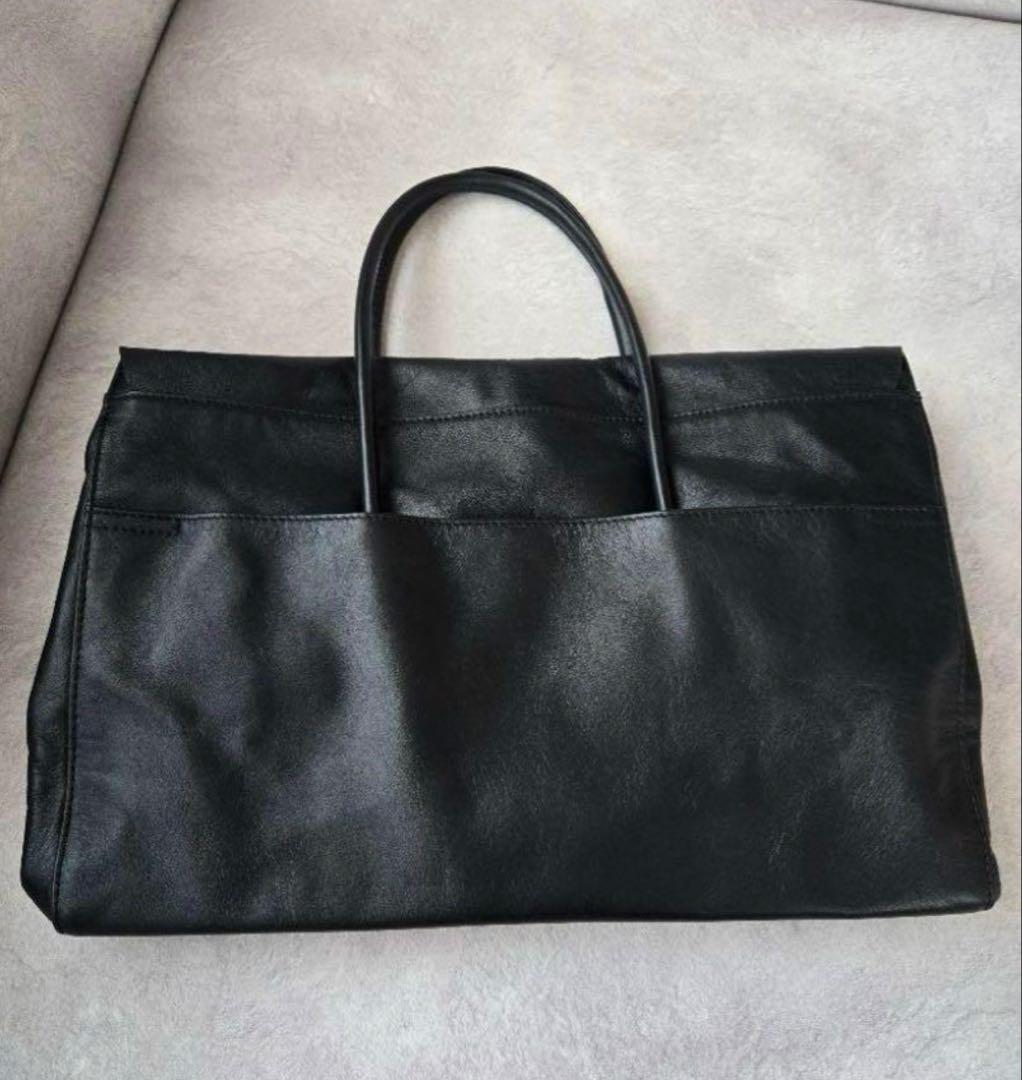 人気ウィムガゼット【Hoaw.】 黒いレザービジネスバッグ