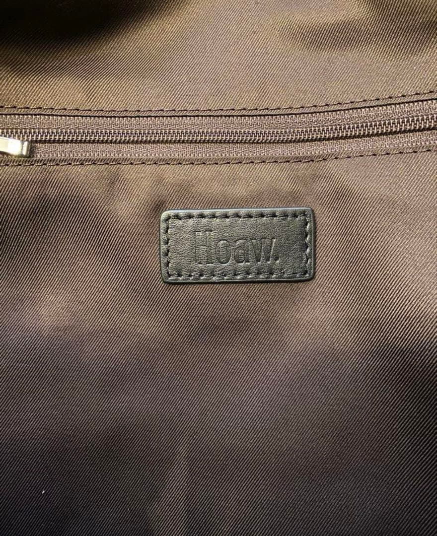 人気ウィムガゼット【Hoaw.】 黒いレザービジネスバッグ