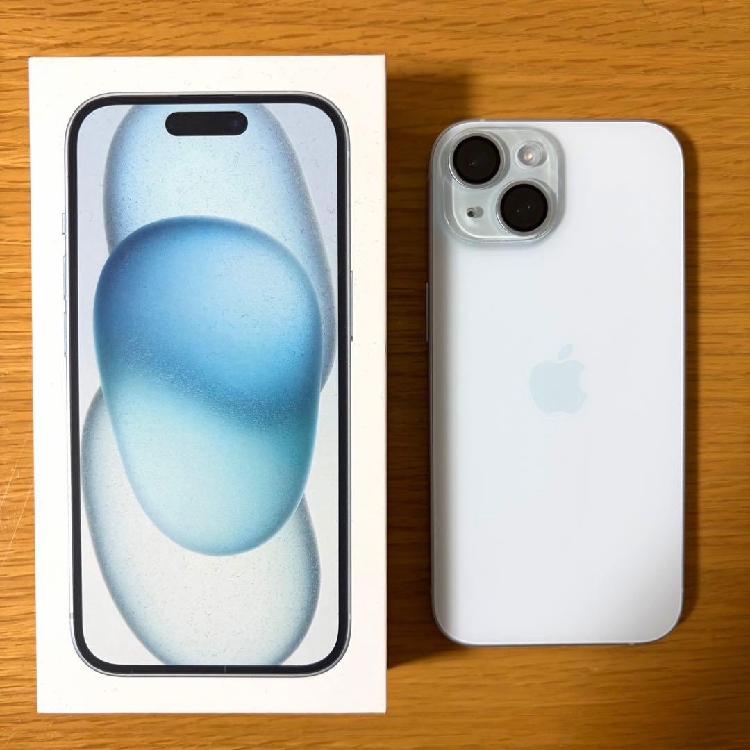 【美品】Apple iPhone15 ブルー 128GB
