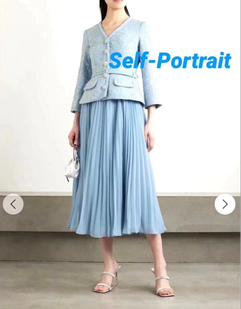 Self Portrait スパンコール ツイード　ワンピースUK6 US2