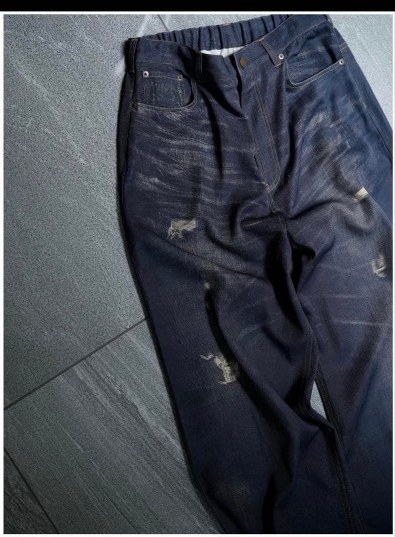 MB ULTIMATE FABRIC トロンプルイユワイドデニムパンツ　Fサイズ