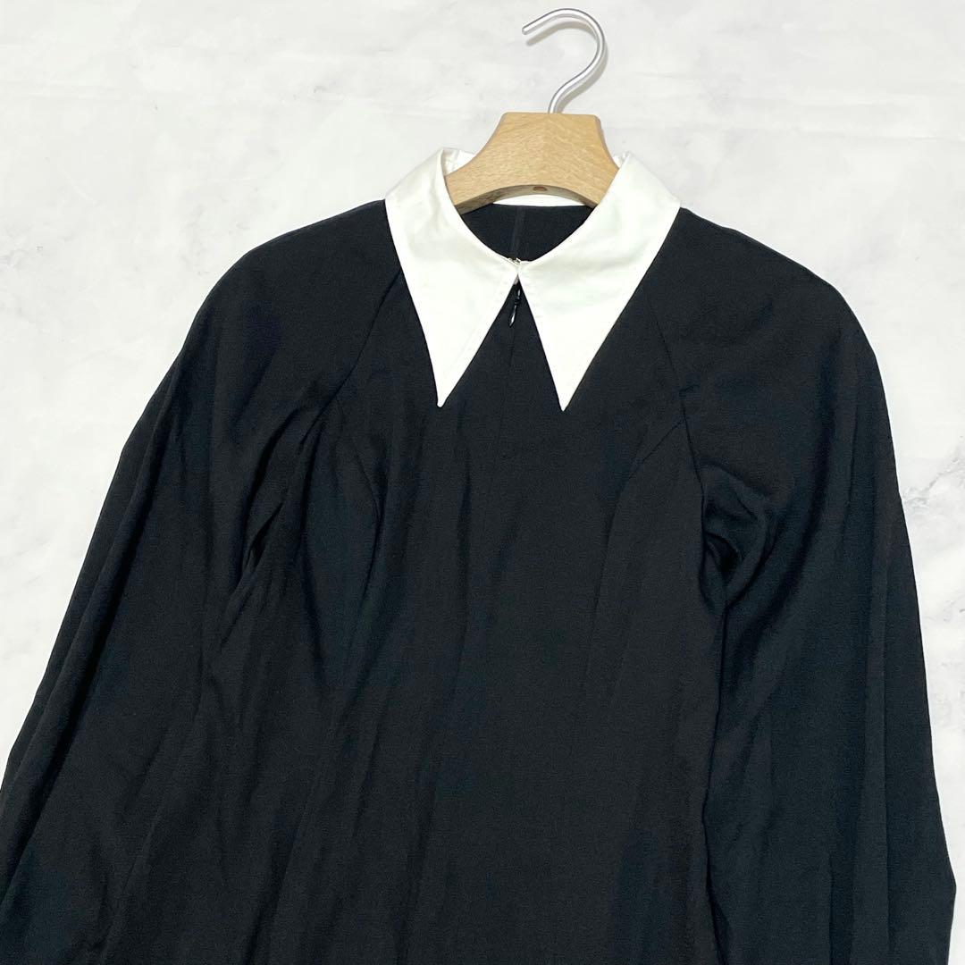 新品未使用 フレイアイディー 黒 シャツカラーマーメイドワンピース M相当 1