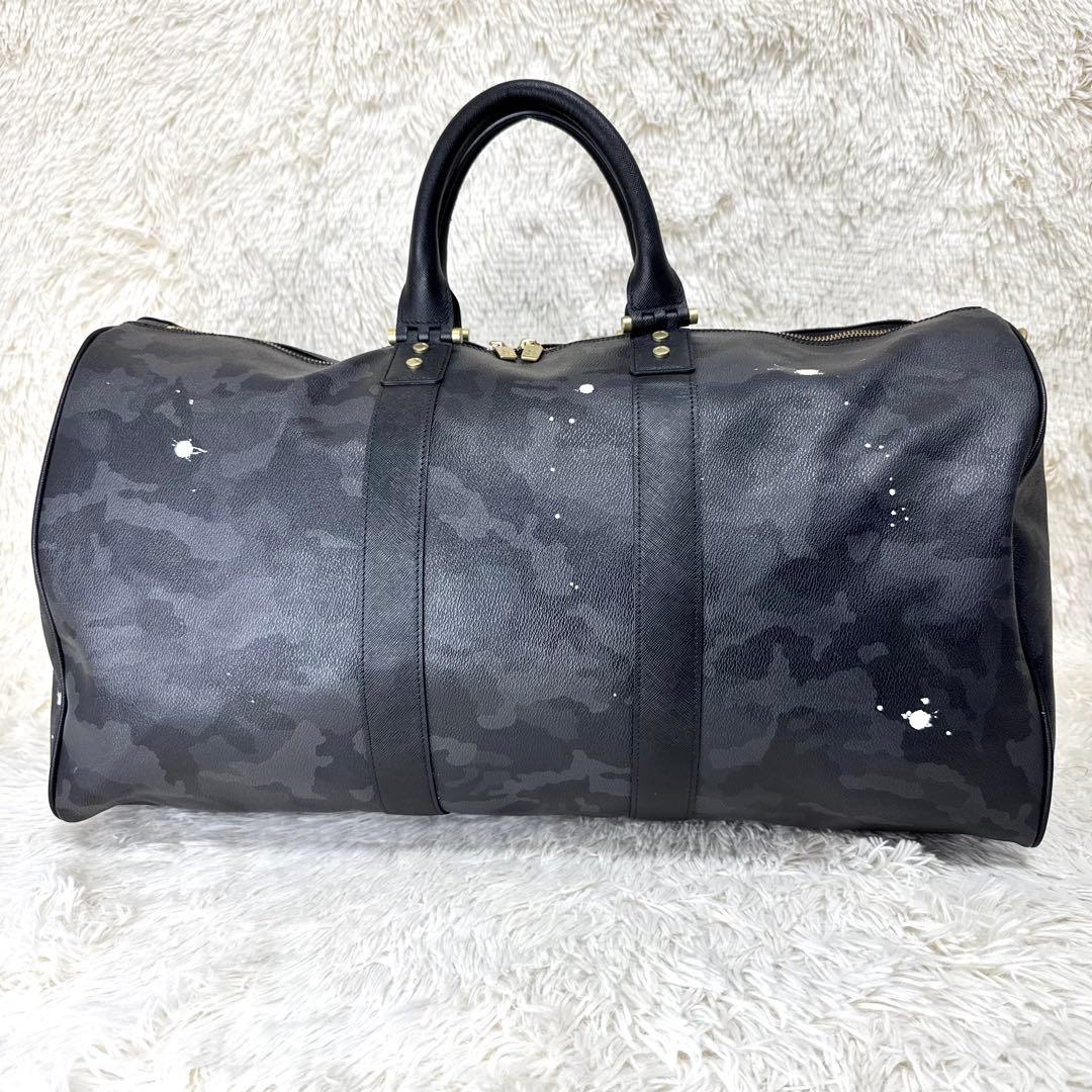 美品 ジャンティバンディ ボストンバッグ ショルダーバッグ ブラックカモ PVC
