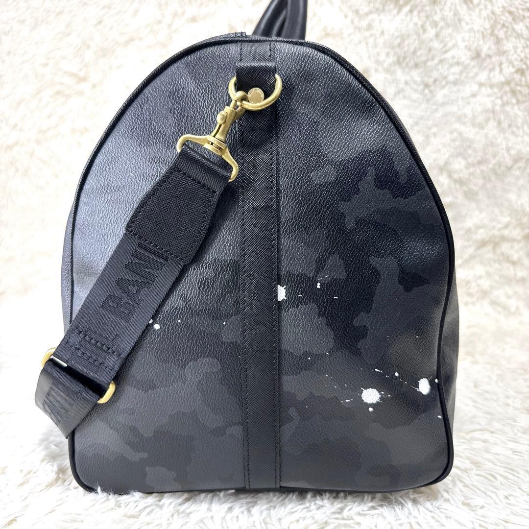 美品 ジャンティバンディ ボストンバッグ ショルダーバッグ ブラックカモ PVC