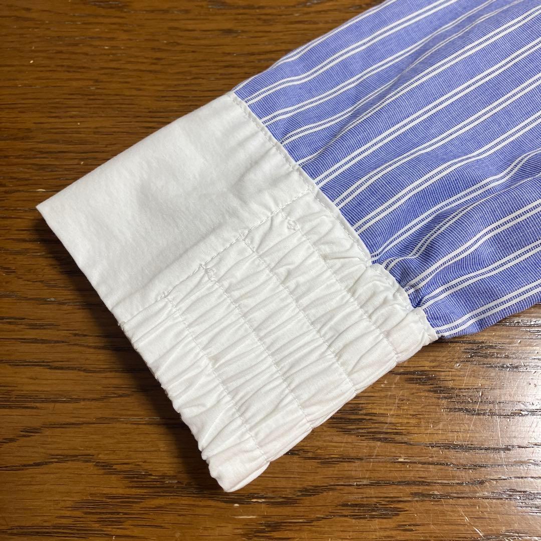 OUR シワになりにくい播州織フレアブラウス