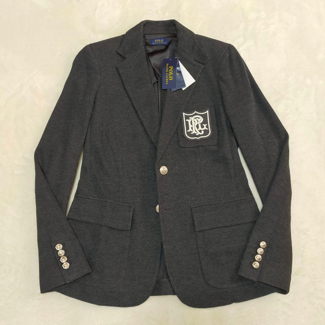 未使用品　ポロラルフローレン　4サイズ　エンブレム刺繍　ニット地　ブレザー