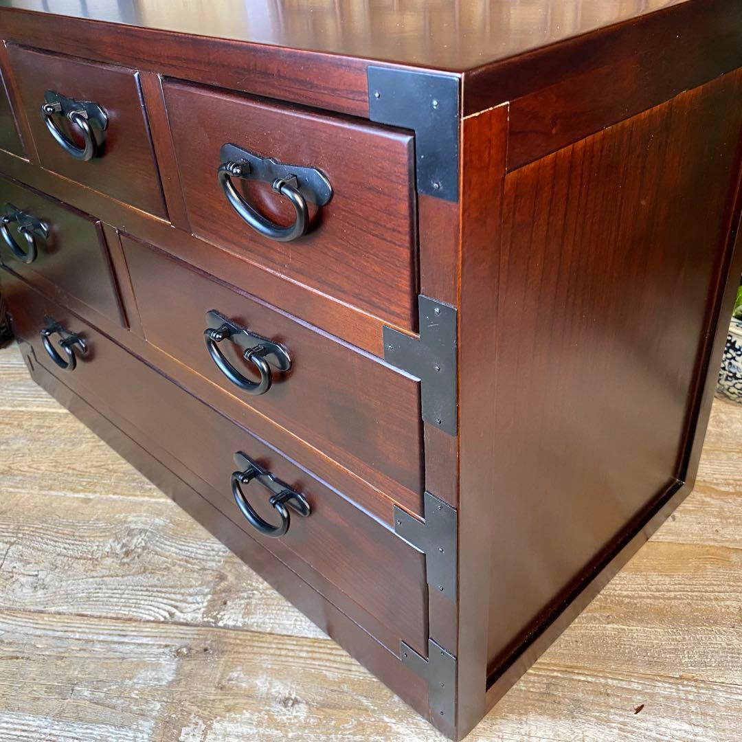 訳あり品！【78】民芸家具桐材木製無垢多引き出し箪笥チェスト総桐タンス収納家具