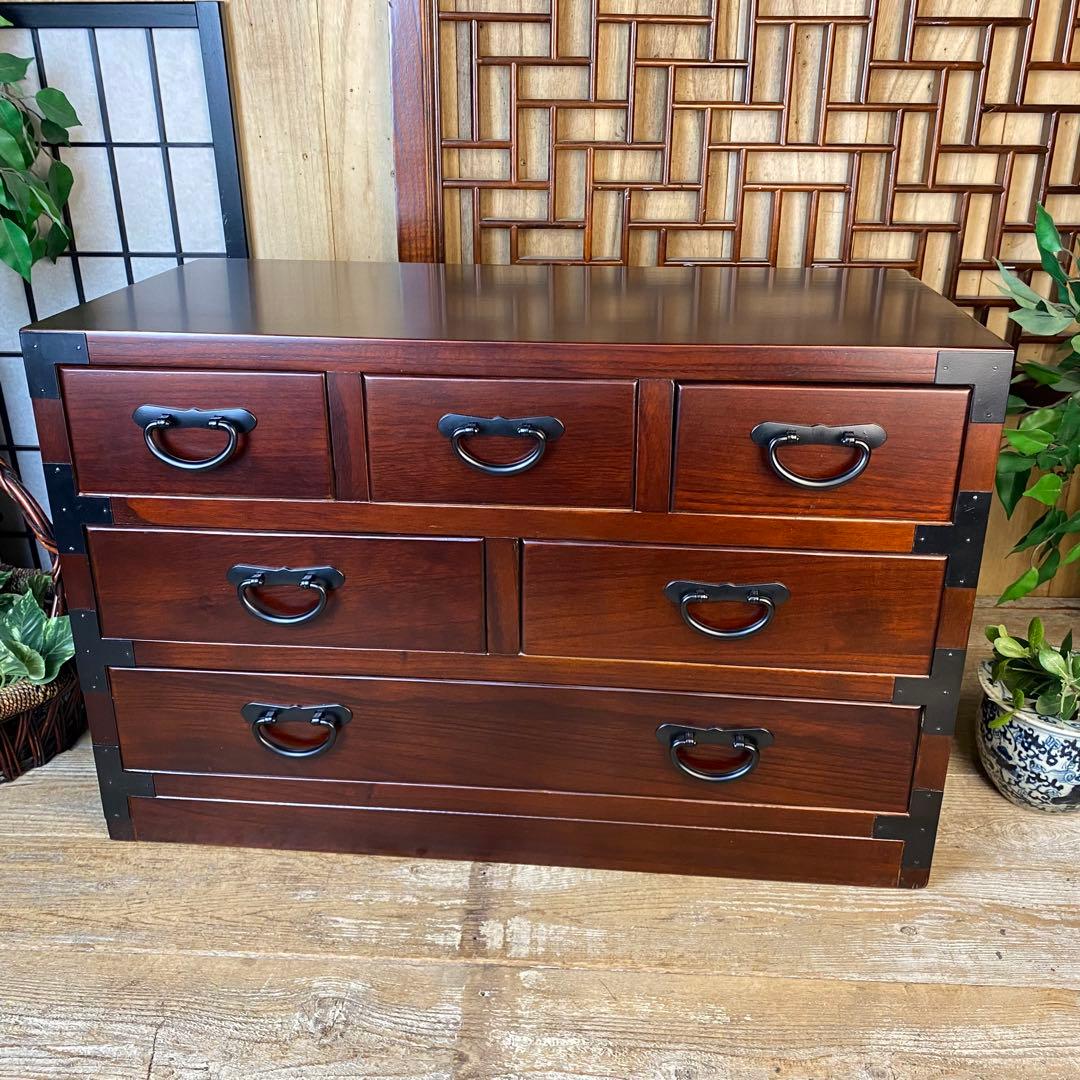 訳あり品！【78】民芸家具桐材木製無垢多引き出し箪笥チェスト総桐タンス収納家具