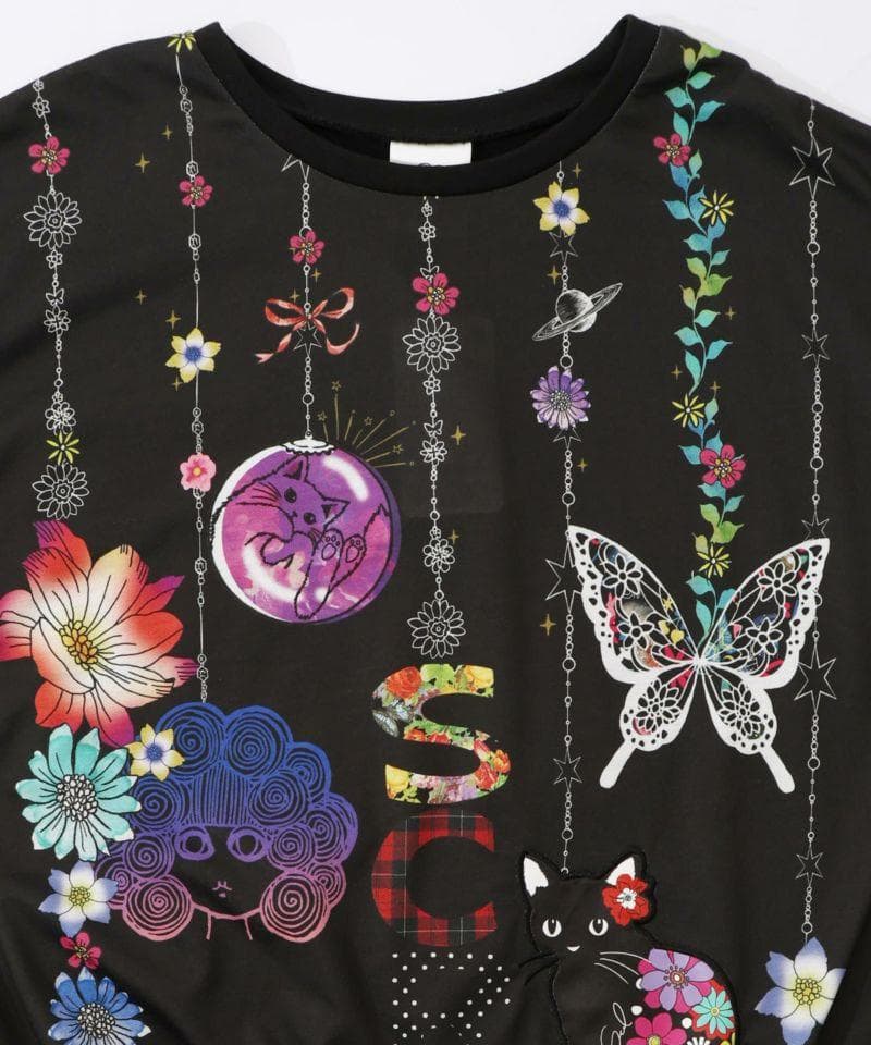 ScoLar 153764：スカラーガーランド柄裏毛チュニック