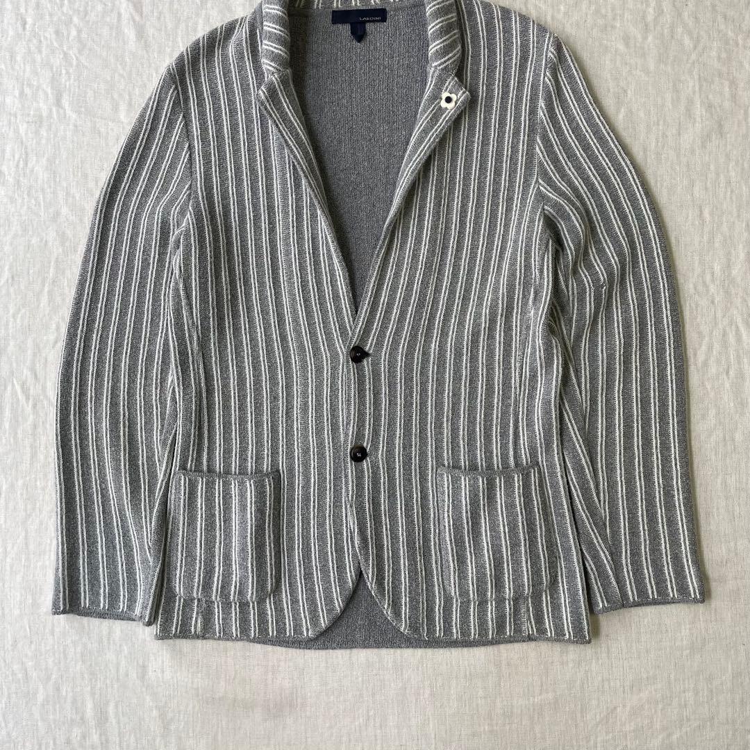 LARDINI ラルディーニ パイル地 ストライプ テーラードジャケット